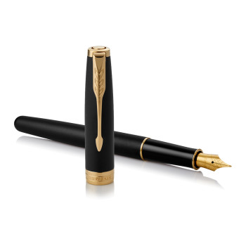 Parker Sonnet Fountain Pen - Matte Black Gold Trim - Picture 2