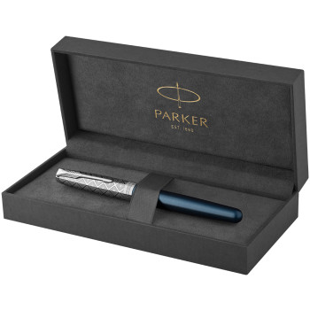 Parker Sonnet Premium Fountain Pen - Metal & Blue with Solid 18K Gold Nib - Picture 3