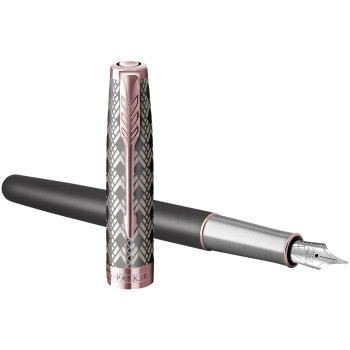 Parker Sonnet Premium Fountain Pen - Metal & Grey with Solid 18K Gold Nib - Picture 2
