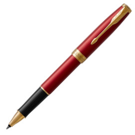 Parker Sonnet Rollerball Pen - Red Satin Gold Trim