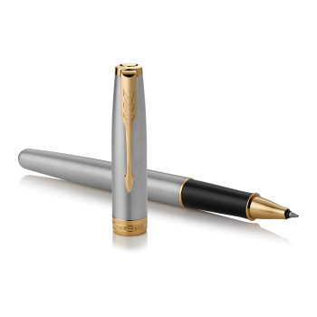 Parker Sonnet Rollerball Pen - Stainless Steel Gold Trim - Picture 2