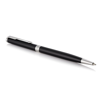 Parker Sonnet Slim Ballpoint Pen - Black Lacquer Chrome Trim - Picture 1