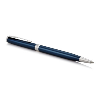 Parker Sonnet Slim Ballpoint Pen - Blue Lacquer Chrome Trim - Picture 1