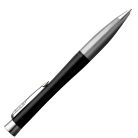 Parker Urban Ballpoint Pen - Matte Black Chrome Trim - Picture 1