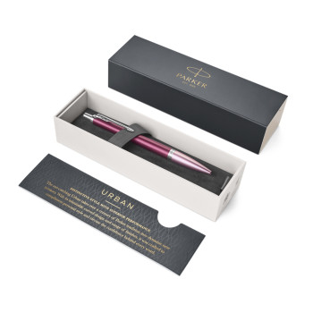 Parker Urban Premium Ballpoint Pen - Dark Purple Chrome Trim - Picture 2