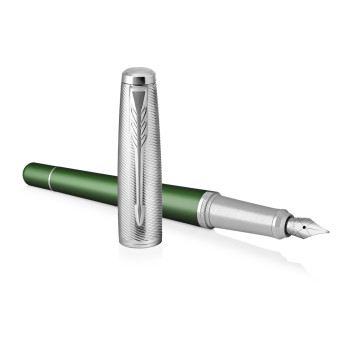 Parker Urban Premium Fountain Pen - Green Chrome Trim - Picture 2