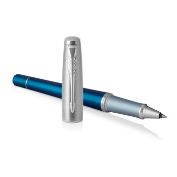 Parker Urban Premium Rollerball Pen - Dark Blue Chrome Trim - Picture 2