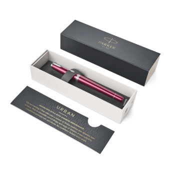 Parker Urban Rollerball Pen - Vibrant Magenta Chrome Trim - Picture 3