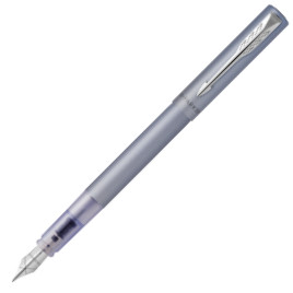 Parker Vector XL Fountain Pen - Silver Blue Chrome Trim