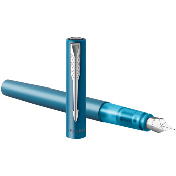 Parker Vector XL Fountain Pen - Teal Chrome Trim - Picture 2