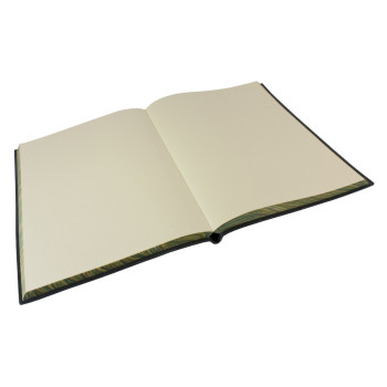 Papuro Torcello Leather Journal - Black with Green Marbled Edges - Extra Large - Picture 1