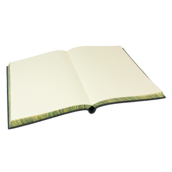 Papuro Torcello Leather Journal - Black with Green Marbled Edges - Large - Picture 1