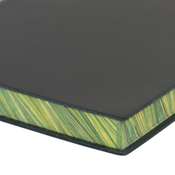 Papuro Torcello Leather Journal - Black with Green Marbled Edges - Large - Picture 2