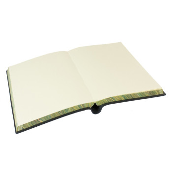 Papuro Torcello Leather Journal - Black with Green Marbled Edges - Medium - Picture 1