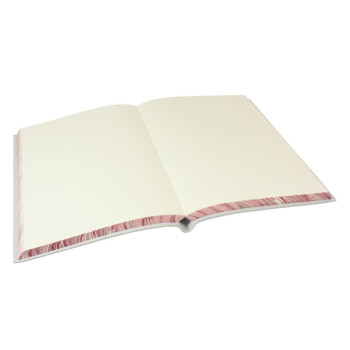 Papuro Torcello Leather Journal - Ivory with Red Marbled Edges - Large - Picture 1