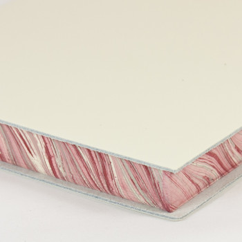 Papuro Torcello Leather Journal - Ivory with Red Marbled Edges - Large - Picture 2