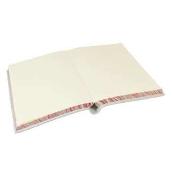Papuro Torcello Leather Journal - Ivory with Red Marbled Edges - Medium - Picture 1