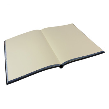Papuro Torcello Leather Journal - Navy with Blue Marbled Edges - Extra Large - Picture 1