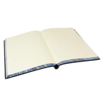 Papuro Torcello Leather Journal - Navy with Blue Marbled Edges - Large - Picture 1
