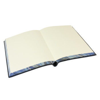Papuro Torcello Leather Journal - Navy with Blue Marbled Edges - Medium - Picture 1