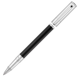 S.T. Dupont D-Initial Rollerball Pen - Duotone Black & Chrome
