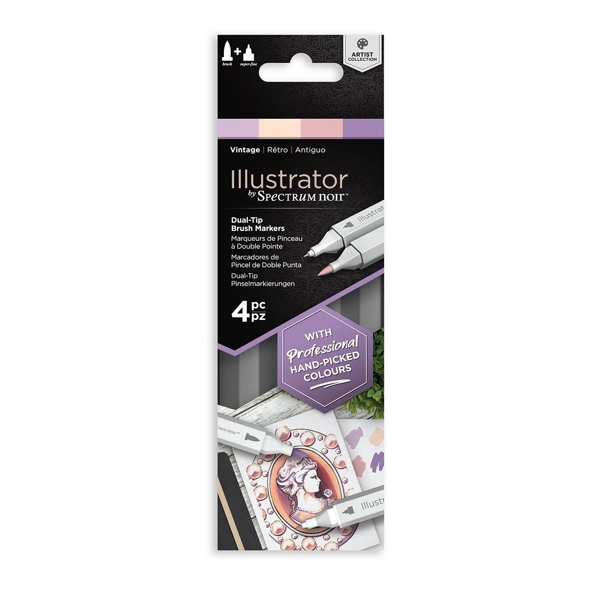 Spectrum Noir Illustrator Markers - Vintage (Pack Of 4)