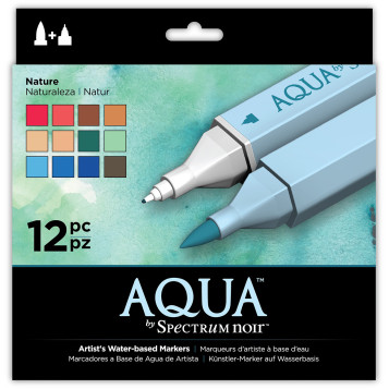 Spectrum Noir Aqua Watercolour Markers - Nature (Pack of 12)