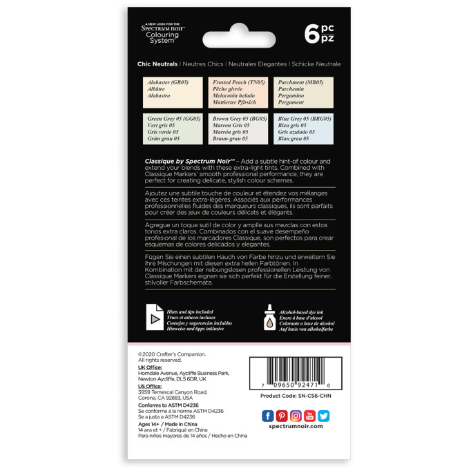 Spectrum Noir Classique Marker - 'Hint Of' Markers - Chic Neutrals - Picture 2