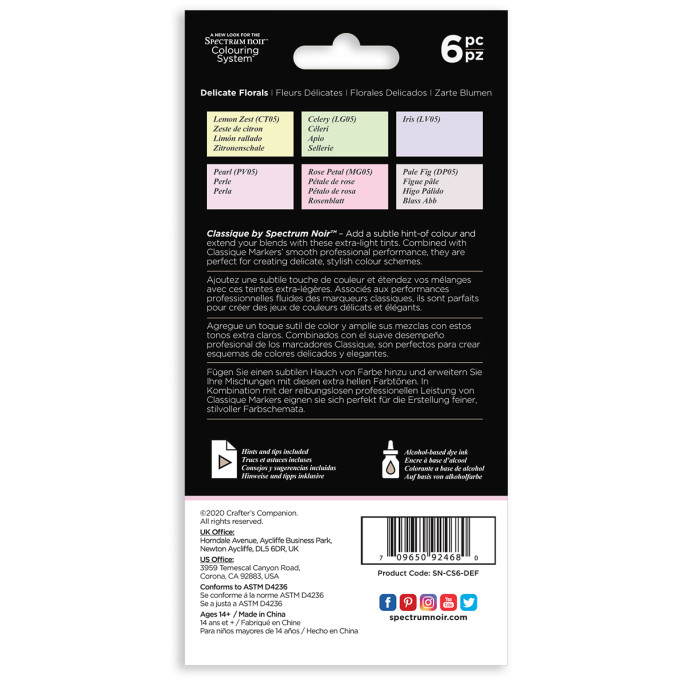 Spectrum Noir Classique Marker - 'Hint Of' Markers - Delicate Florals - Picture 2