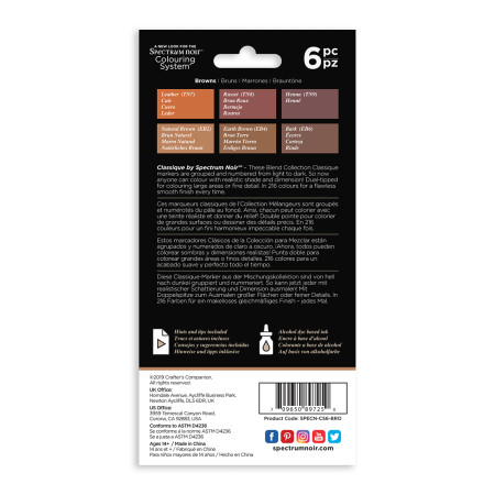 Spectrum Noir Classique Markers - Earthy Browns (Pack Of 6) - Picture 1