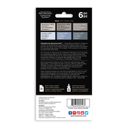 Spectrum Noir Classique Markers - Muted Greys (Pack Of 6) - Picture 1