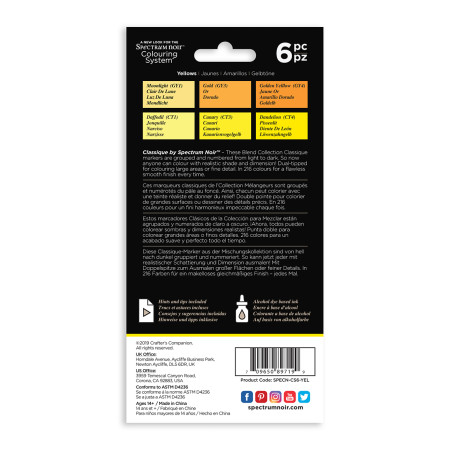 Spectrum Noir Classique Markers - Sunny Yellows (Pack Of 6) - Picture 1