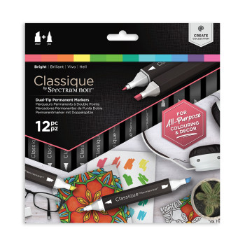 Spectrum Noir Classique Markers - Vivid Brights (Pack Of 12)
