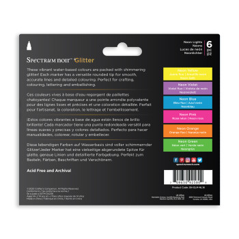Spectrum Noir Glitter Markers - Neon Lights (Pack Of 6) - Picture 1