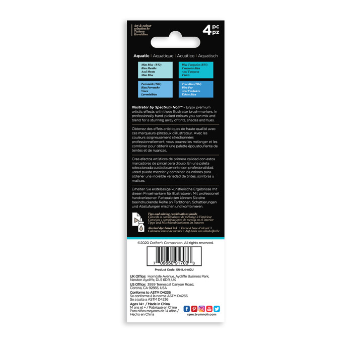 Spectrum Noir Illustrator Markers - Aquatic (Pack Of 4) - Picture 1