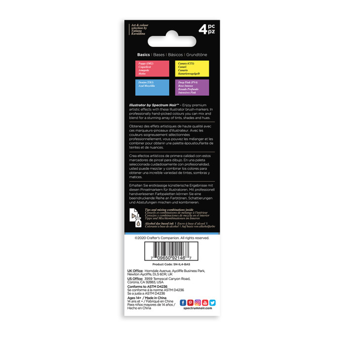 Spectrum Noir Illustrator Markers - Basics (Pack Of 4) - Picture 1