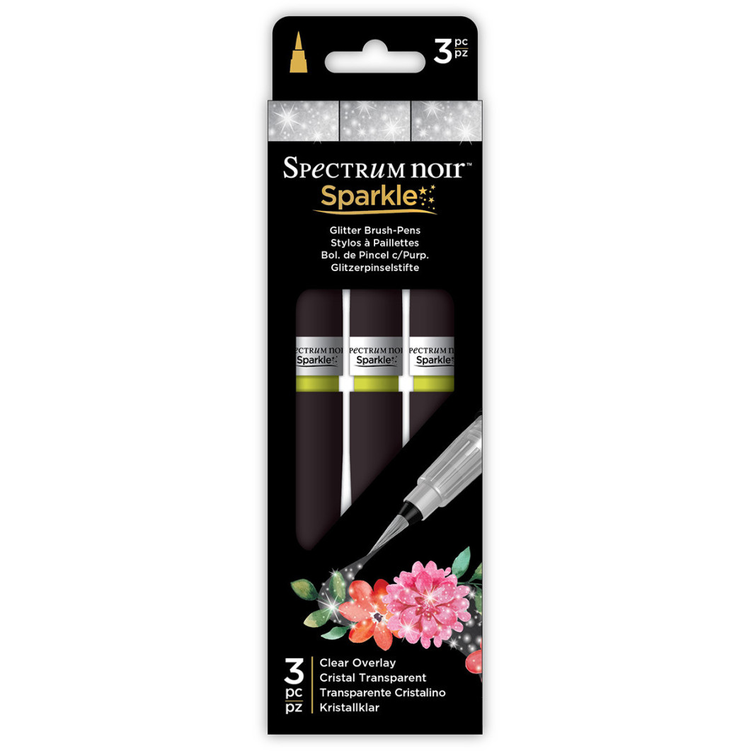 Spectrum Noir Sparkle Brush Pens - Clear Overlay (Pack of 3)