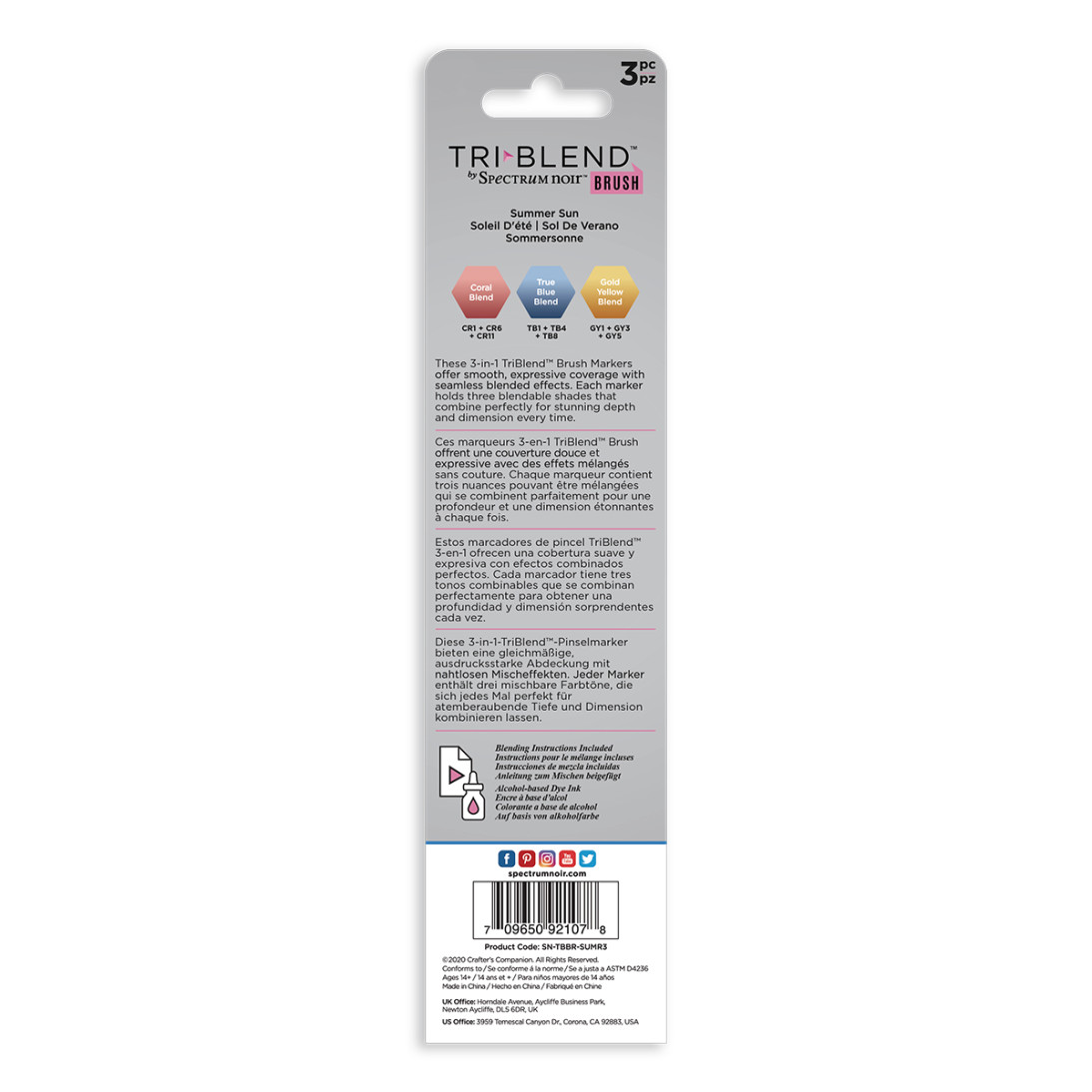 Spectrum Noir TriBlend Markers - Summer Sun (Pack Of 3) - Picture 1