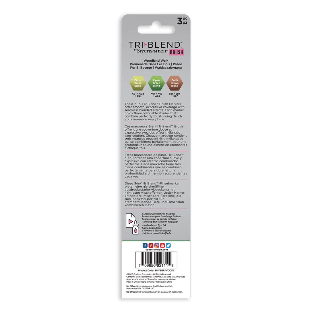 Spectrum Noir TriBlend Markers - Woodland Walk (Pack Of 3) - Picture 1