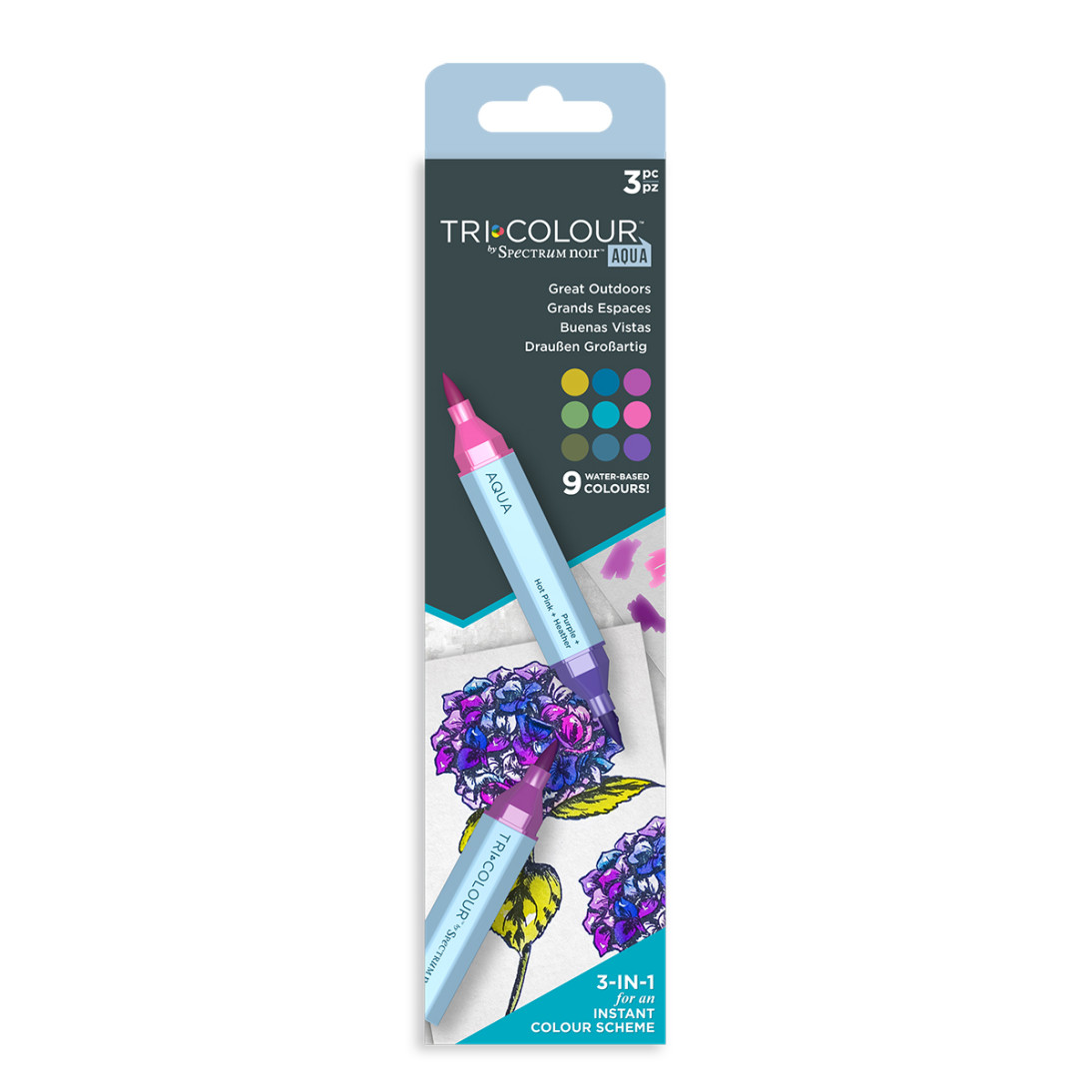 Spectrum Noir TriColour Aqua Markers - Great Outdoors (Pack Of 3)