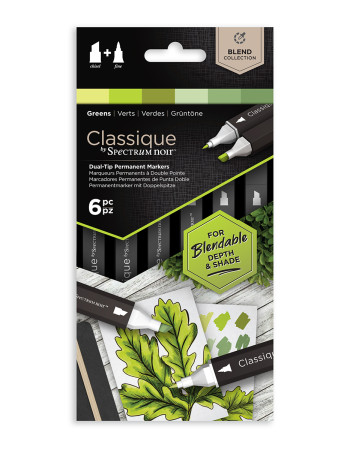 Spectrum Noir Classique Markers - Calming Greens (Pack Of 6)