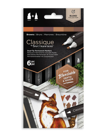 Spectrum Noir Classique Markers - Earthy Browns (Pack Of 6)
