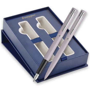 Waterman Allure Fountain & Ballpoint Pen Gift Set - Pastel Pink Chrome Trim