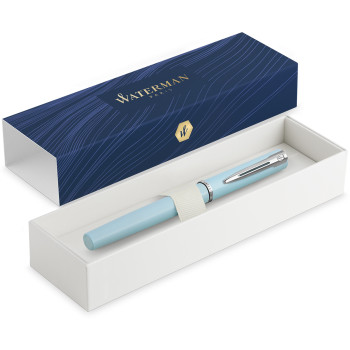 Waterman Allure Rollerball Pen - Pastel Blue Chrome Trim - Picture 2