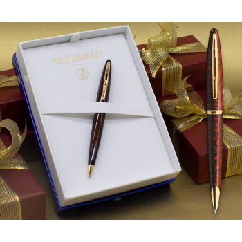 Waterman Carene Ballpoint Pen - Marine Amber Gold Trim in Luxury Gift Box