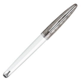 Waterman Carene Rollerball Pen - Contemporary White and Gunmetal Chrome Trim - Picture 1