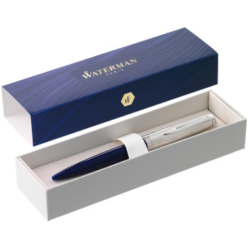 Waterman Embleme Ballpoint Pen - Blue Chrome Trim - Picture 1
