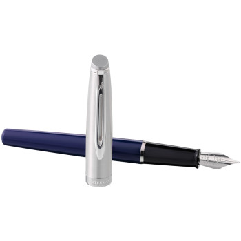 Waterman Embleme Fountain Pen - Blue Chrome Trim - Picture 2