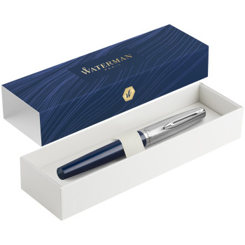 Waterman Embleme Fountain Pen - Essential Blue Chrome Trim - Picture 2