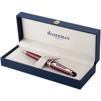 Waterman Expert Ballpoint Pen - Essential Dark Red Chrome Trim - Picture 1